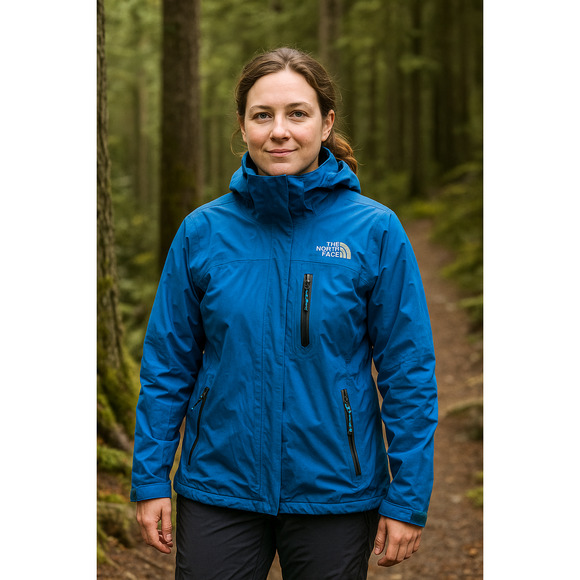 The North Face Women’s Waterproof Blue Hooded Outdoor Jacket Size Small - Picture 1 of 7
